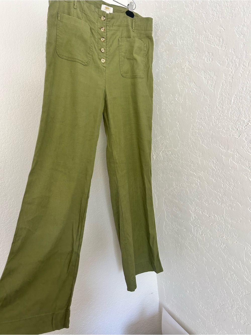 Maeve by Anthropologie Olive Green High-Rise Wide-Leg Pants - Picture 2 of 11